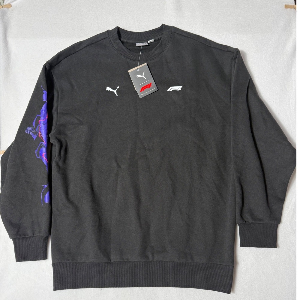 Puma Formula 1 F1 Black Crewneck Sweatshirt Men's Medium‎